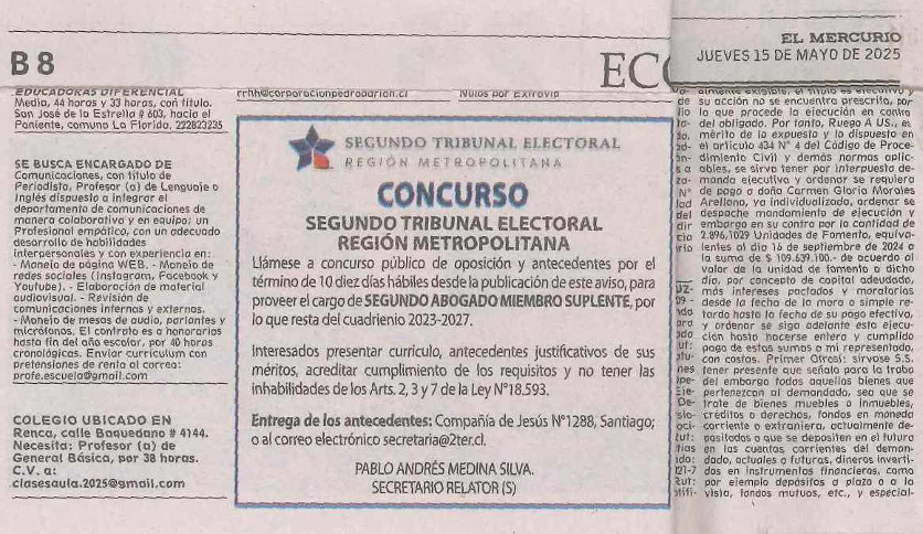 Publicación de Concurso Público